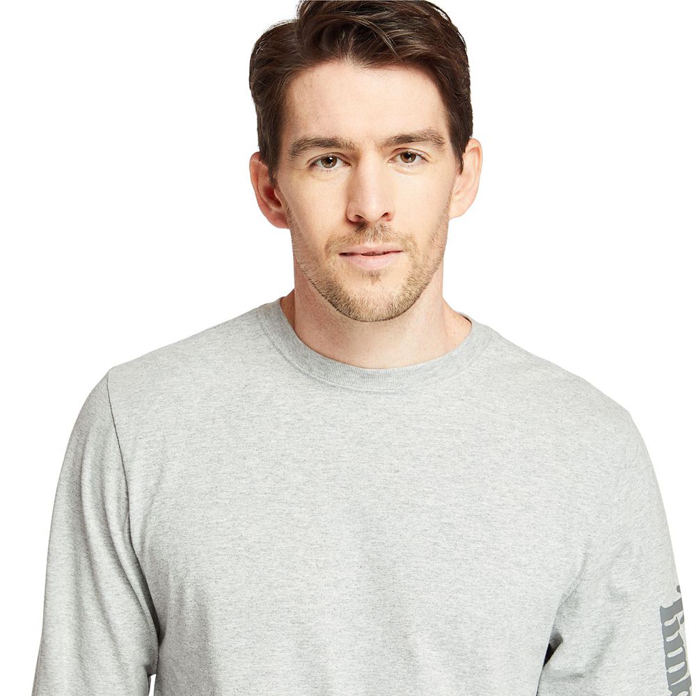 Camisetas Masculino - Timberland Pro® Logo Sleeve Base Plate Wicking - XTMOD9375 - Cinzentas